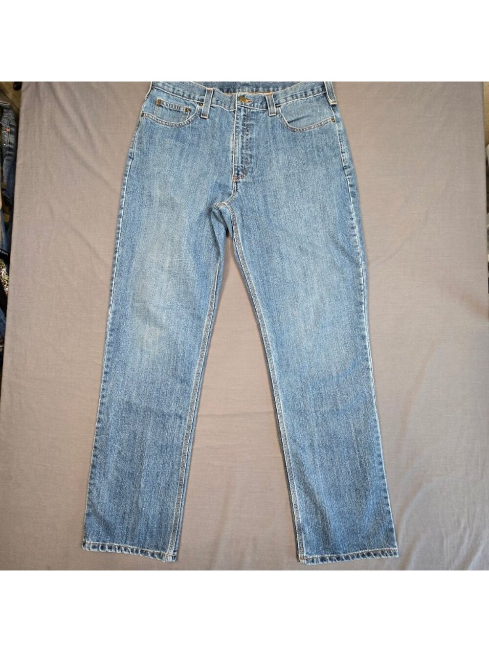 Carhartt Relaxed Fit Mens Jeans 36x34 Blue Classic Straight Leg